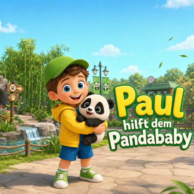 Cover van het gepersonaliseerde kinderboek Paul hilft dem Pandababy
