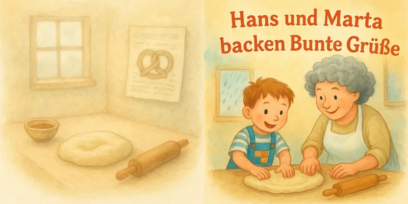 Voorbeeld: Hans und Marta backen Bunte Grüße